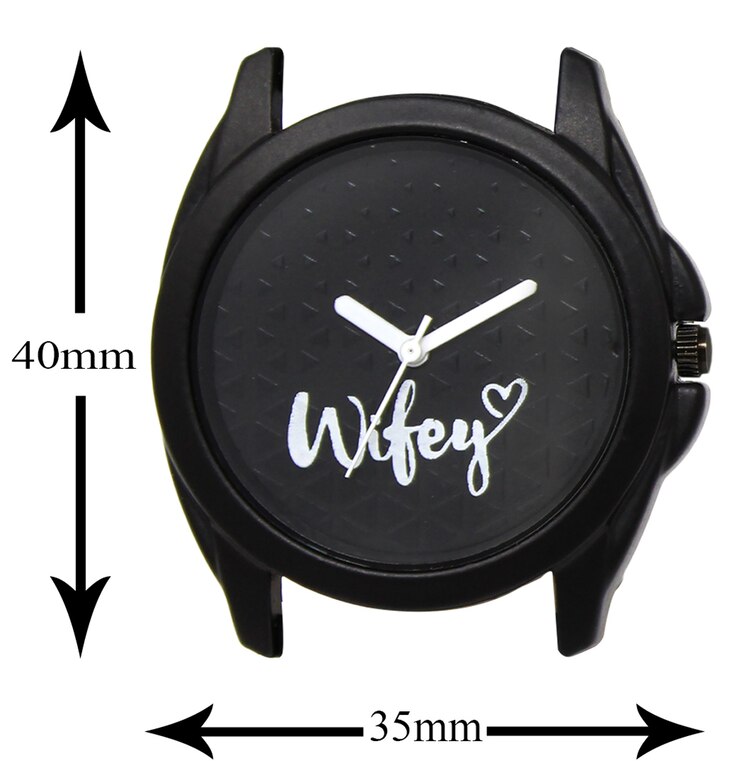 Lorem New Analogue Black Round Dial Leather Strap  Watch For Women